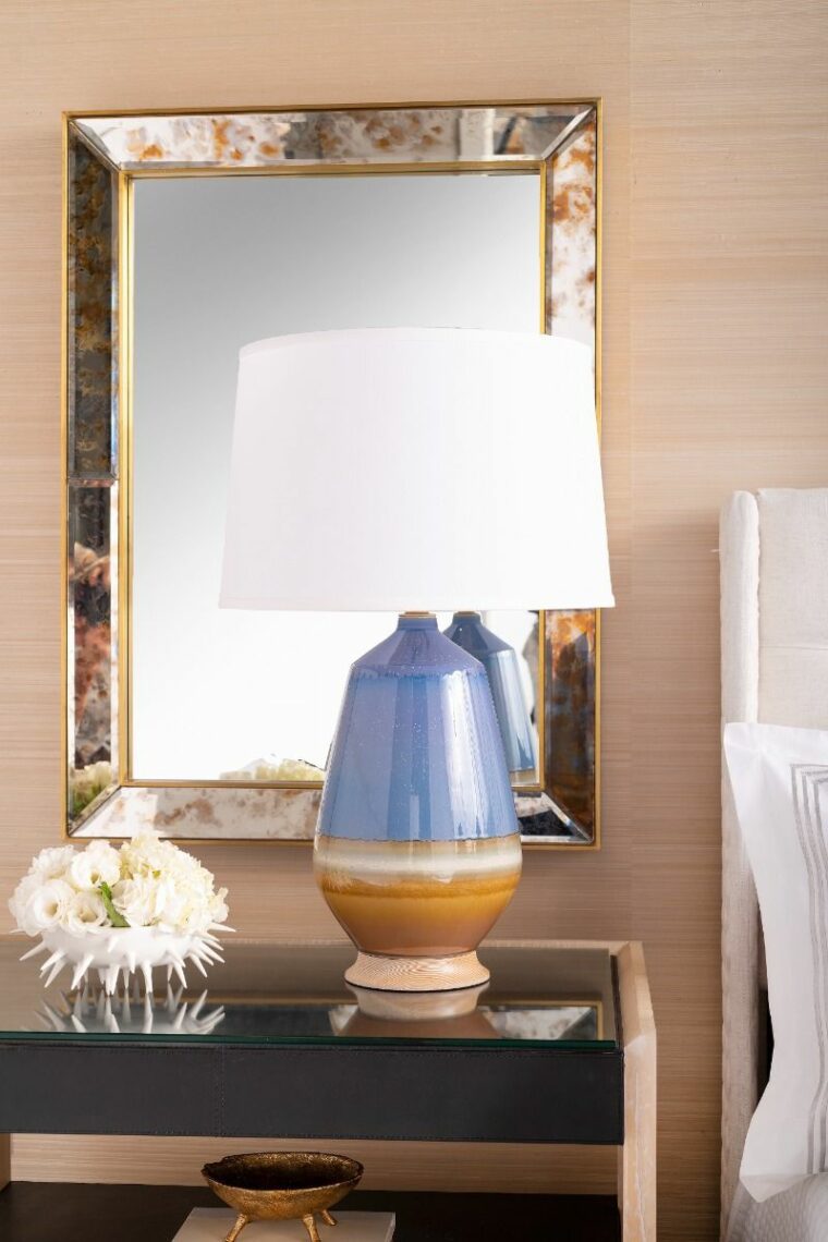 Blue and Brown Glazed Lamp