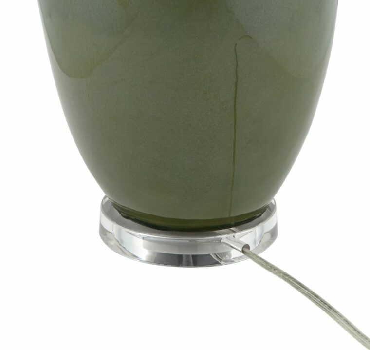 Olive Green Glazed Ceramic Lamp