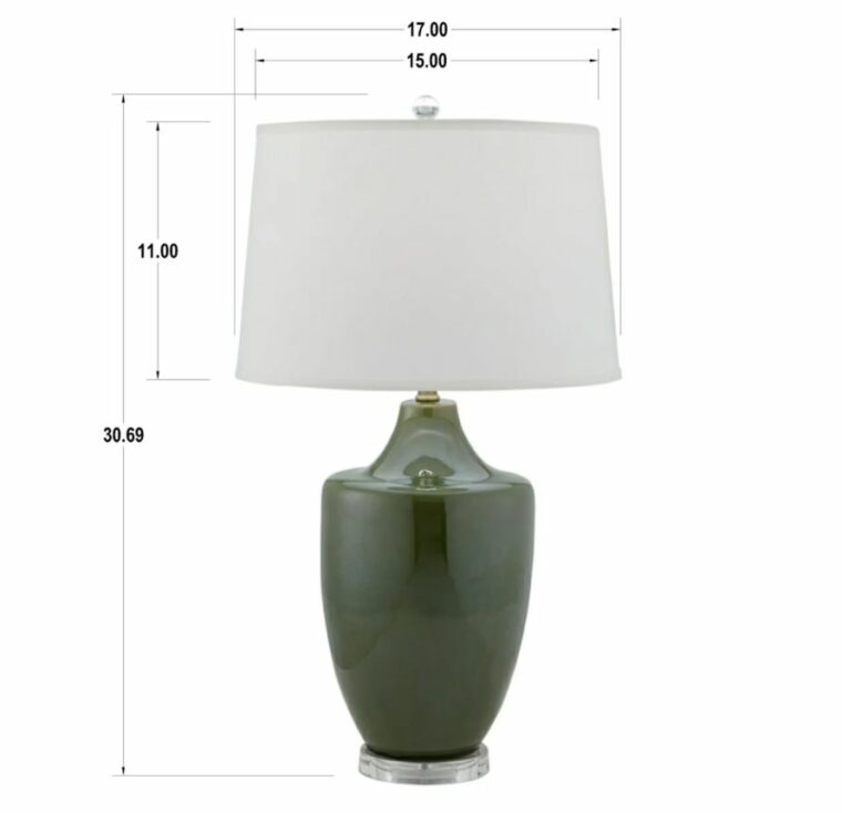 Olive Green Glazed Ceramic Lamp