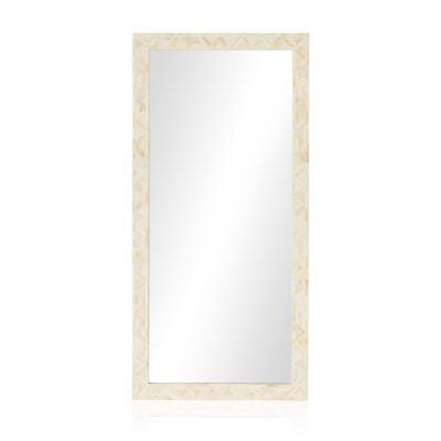 White Bone Floor Mirror