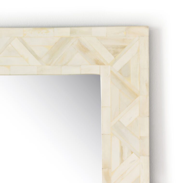White Bone Floor Mirror