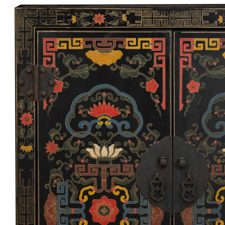 Vintage Korean Hand Painted Cabinet