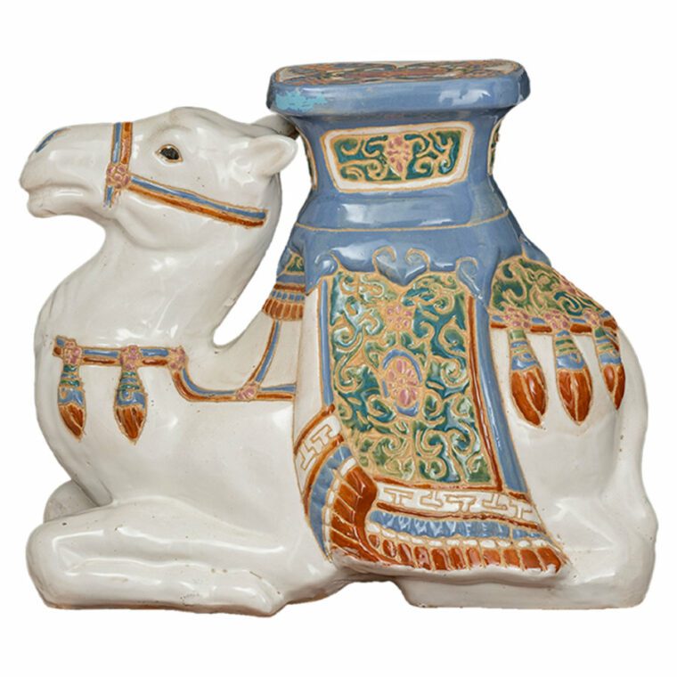 Vintage Ceramic Camel Garden Stool