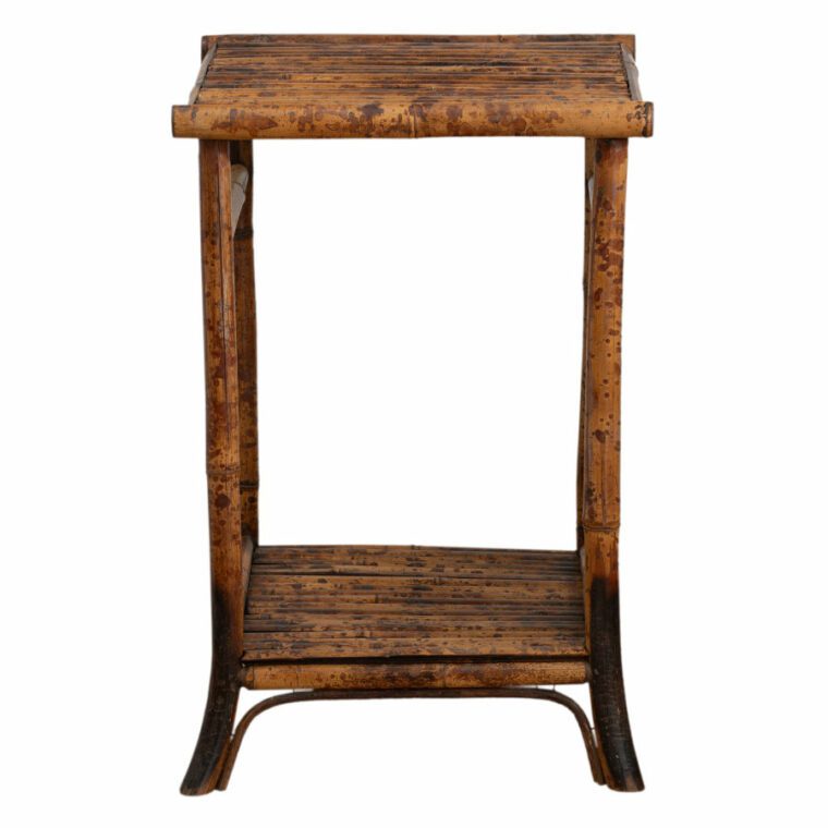Vintage Split Bamboo Tiered Side Table