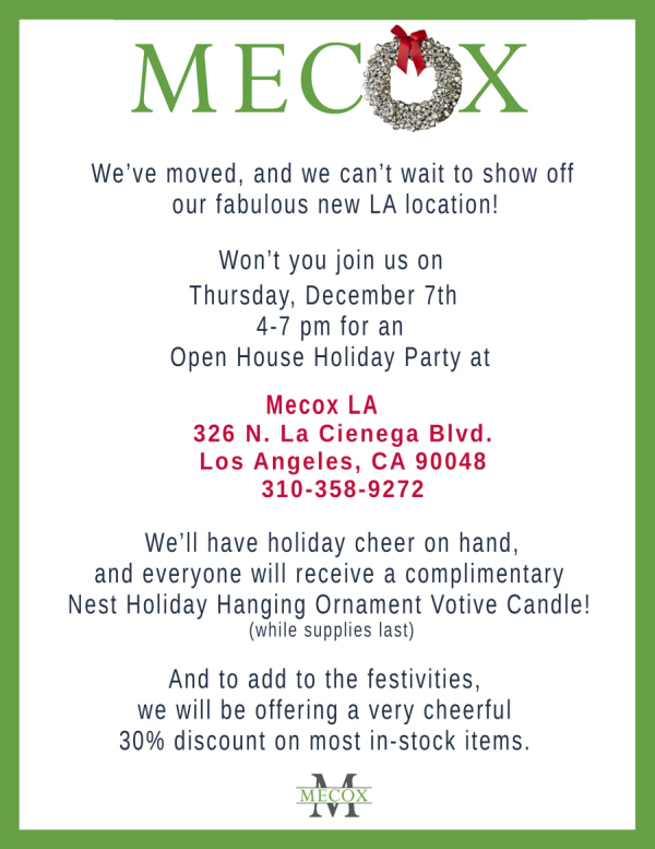 Holiday Open House Party at Mecox Los Angeles