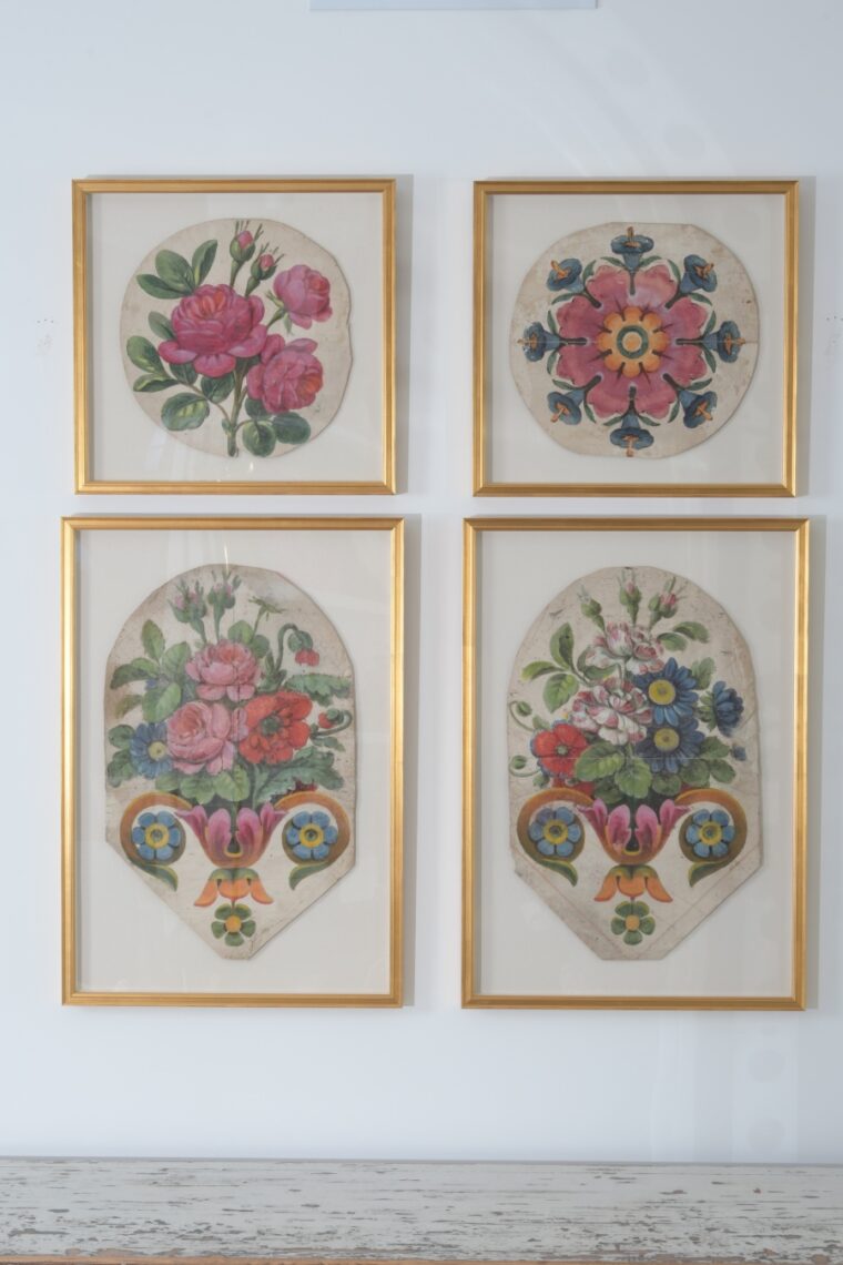 Set of 4 French Watercolor Paintings