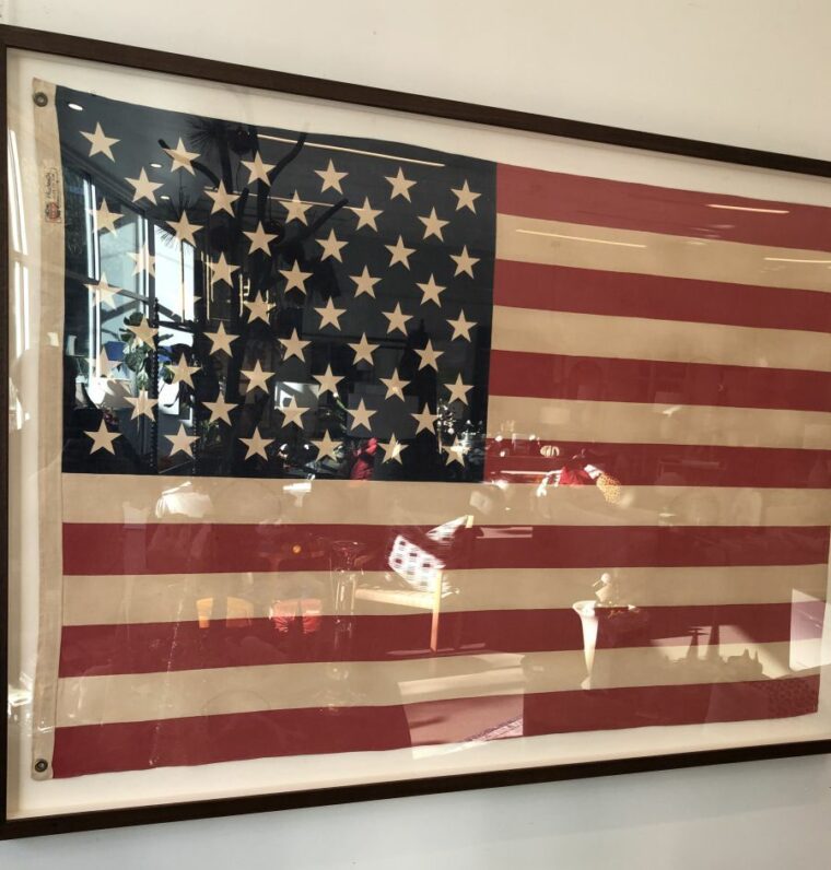 Vintage 50 Star Framed American Flag