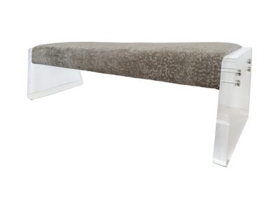 Phillipe Acrylic Framed Bench with Velvet Cushion