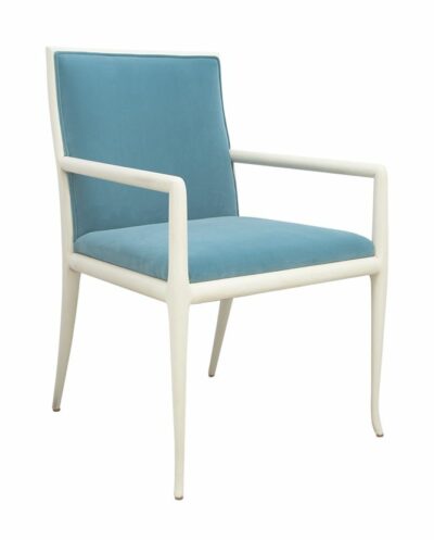 Ivory Voss Arm Chair with Teal Upholstery