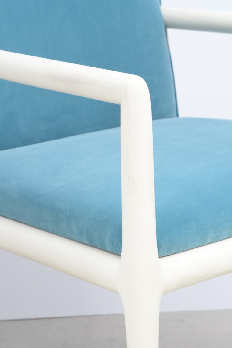 Ivory Voss Arm Chair with Teal Upholstery