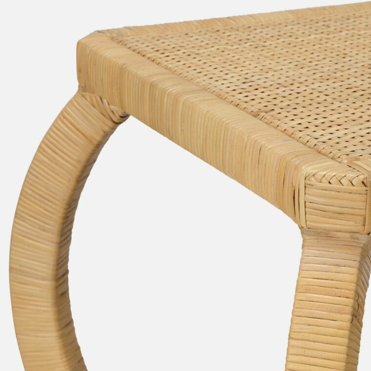 Rattan Side Tables with Exaggerated Frame