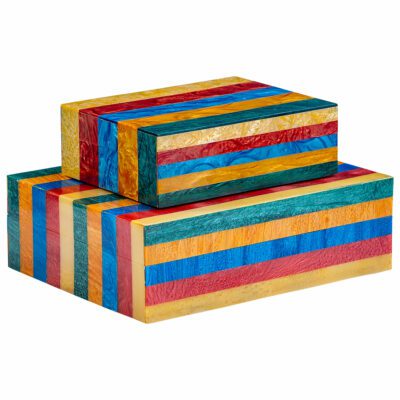 Colorful Striped Resin Boxes