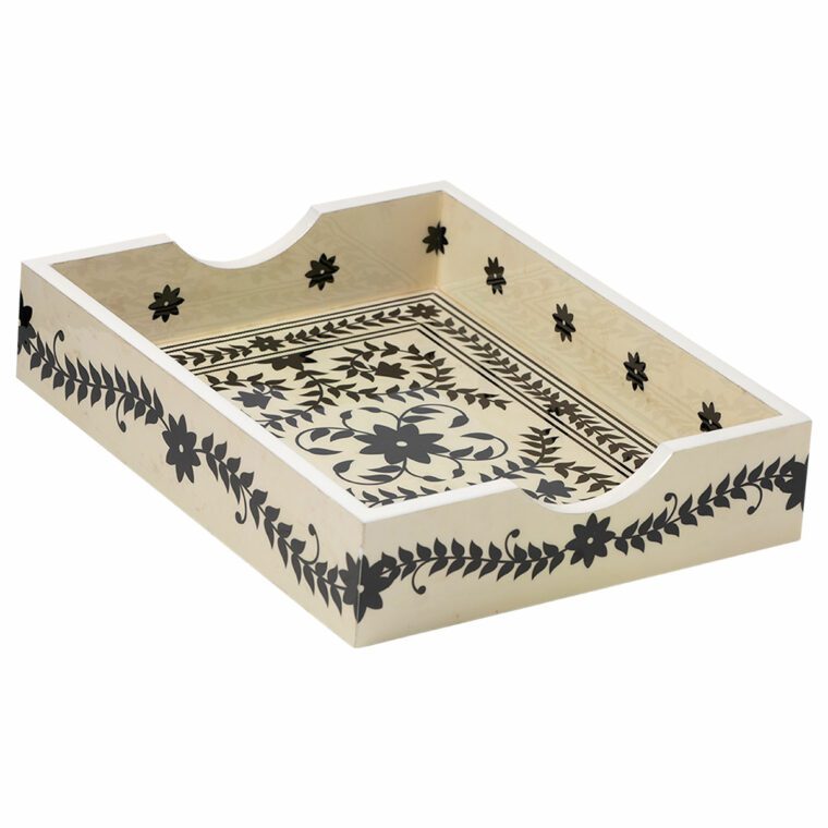 Lacquered Floral Tray