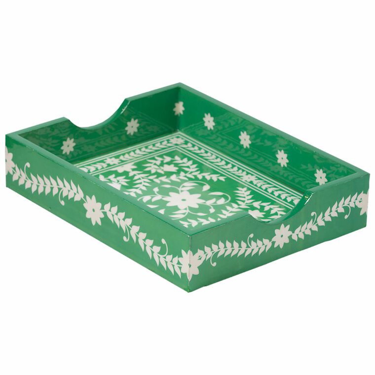 Lacquered Floral Tray