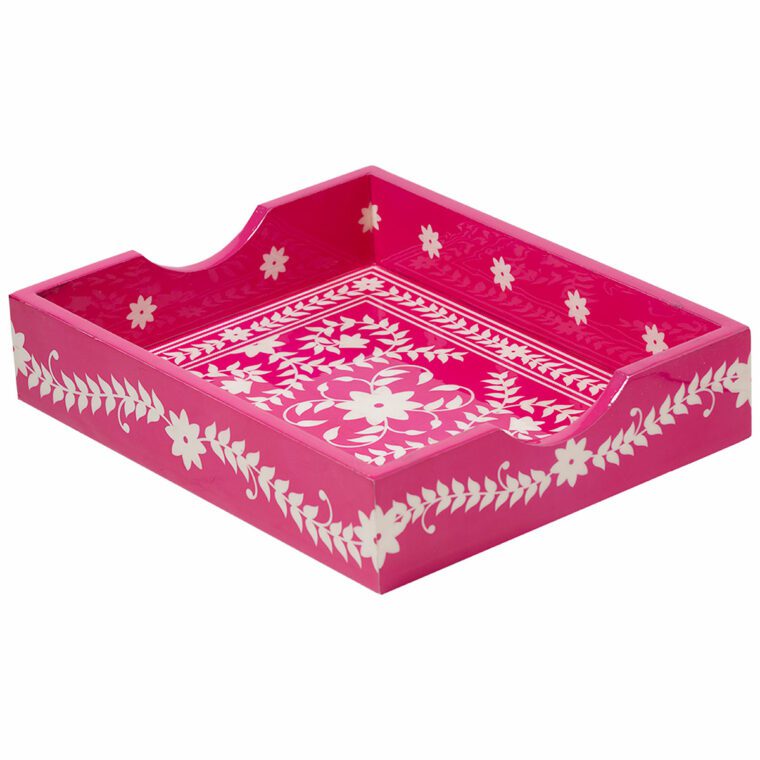 Lacquered Floral Tray