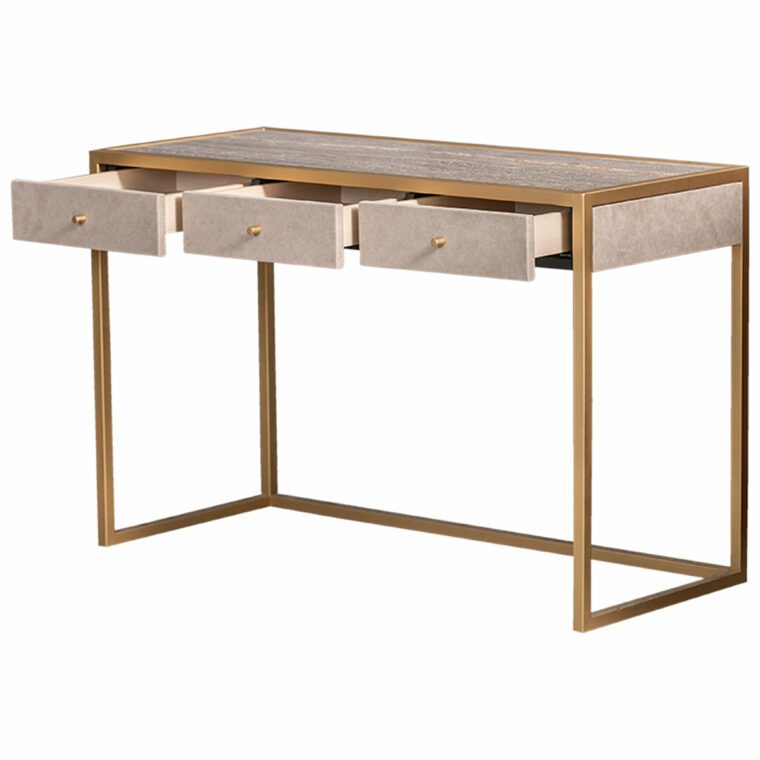 Cassie Desk with Travertine Top