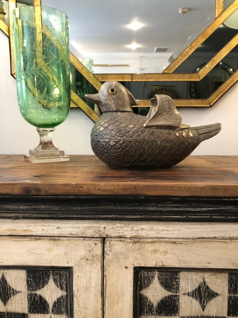 Vintage French Silver Plated Duck
