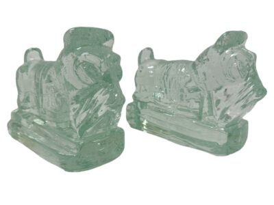 Vintage Set of Glass Scottie Dog Bookends