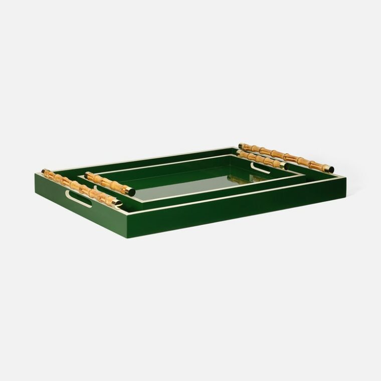 High Gloss Lacquered and Bamboo Trays