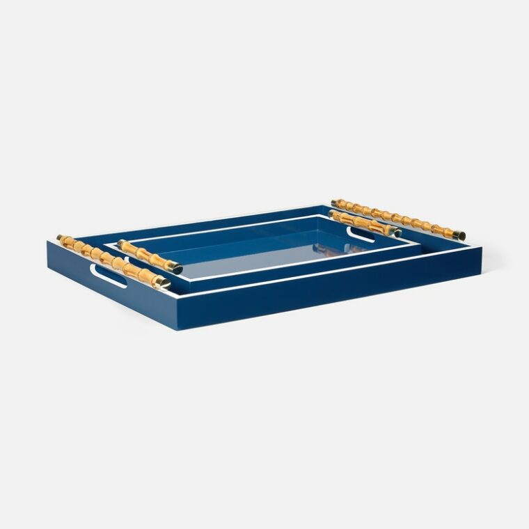 High Gloss Lacquered and Bamboo Trays