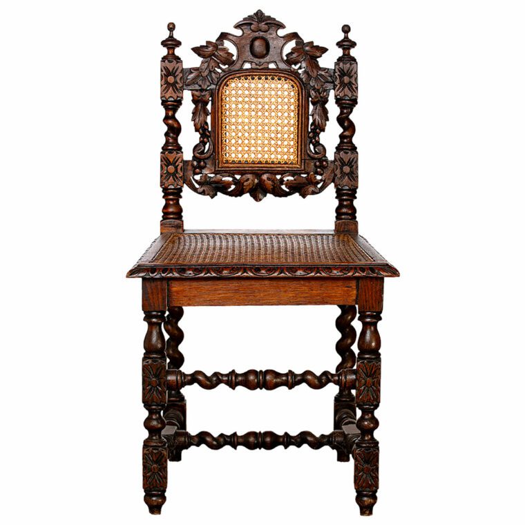 Antique French Carved Oak Small Chair