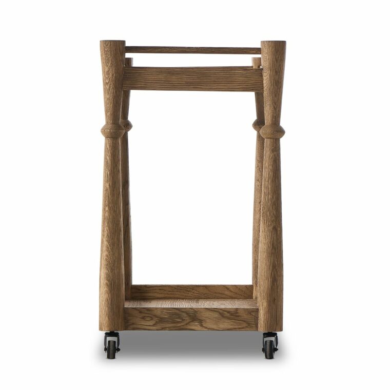 Light Wash Oak Bar Cart