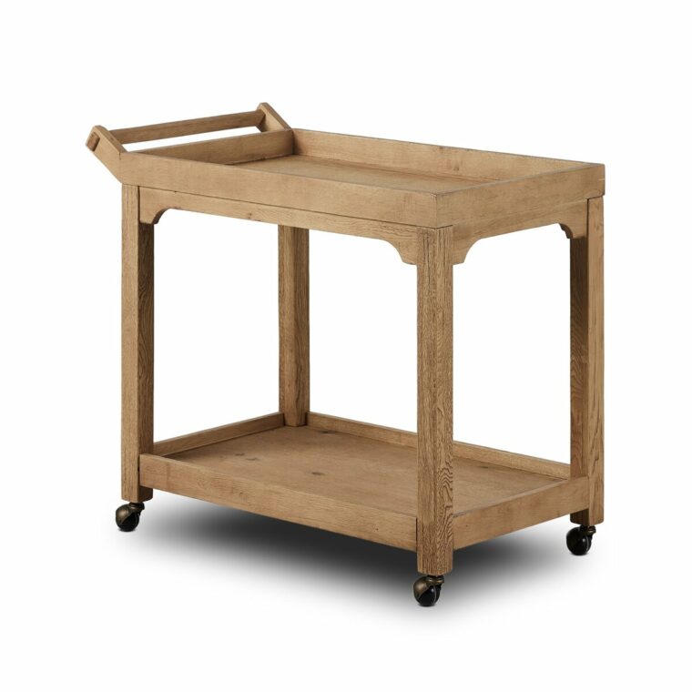 Chinese Style Oak Bar Cart