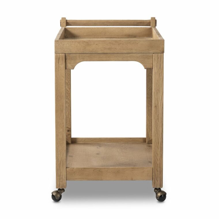 Chinese Style Oak Bar Cart