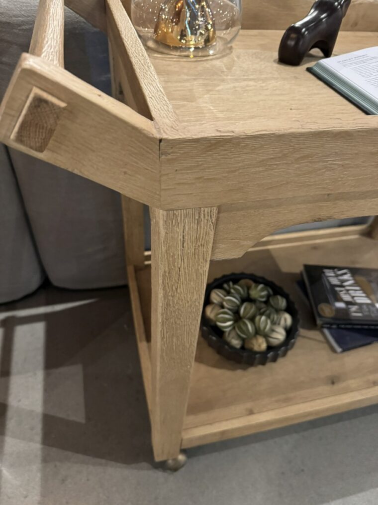 Chinese Style Oak Bar Cart