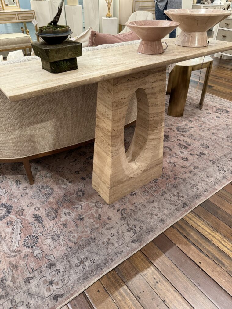 Travertine Cut Out Console Table