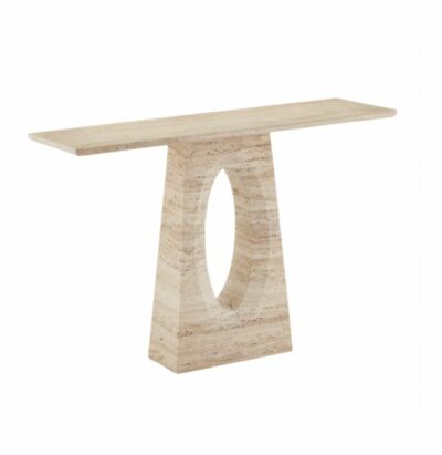 Travertine Cut Out Console Table