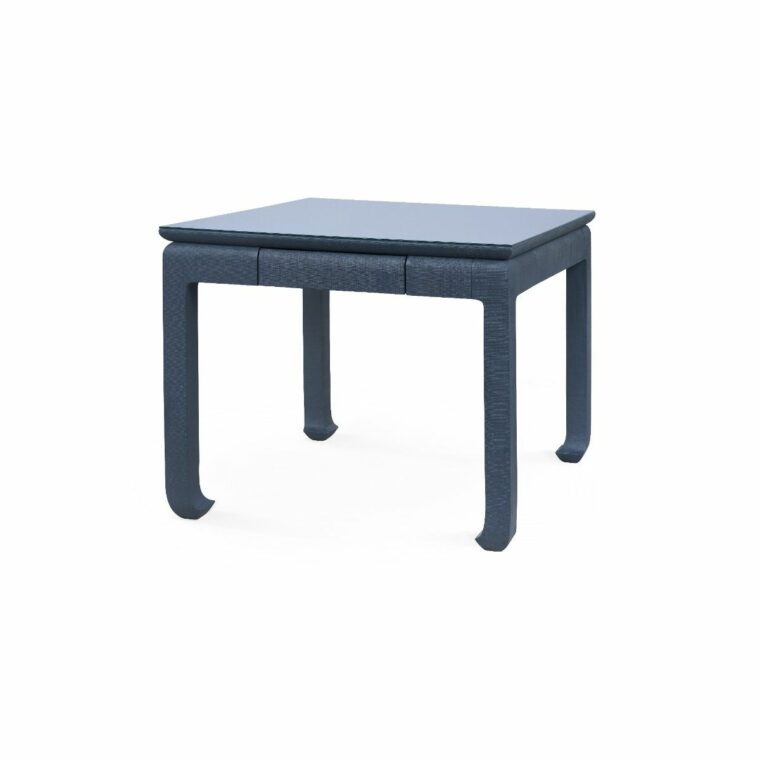 Lacquered Linen Game Table with Chow Feet