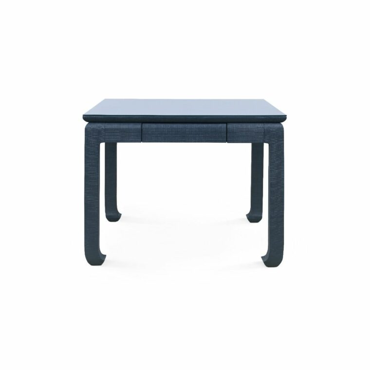 Lacquered Linen Game Table with Chow Feet