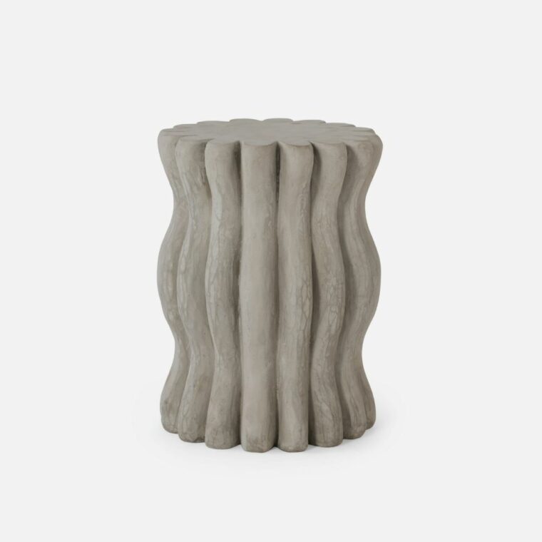 Outdoor Medu Wavy Concrete Stool