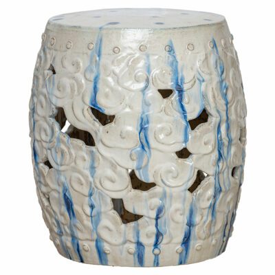 Blue and White Cloud Stool