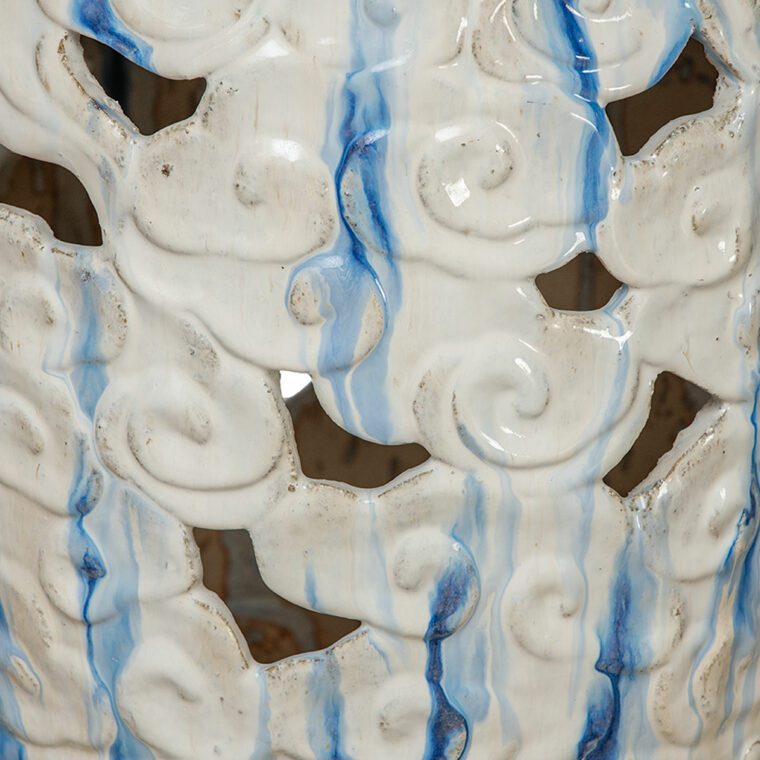 Blue and White Cloud Stool