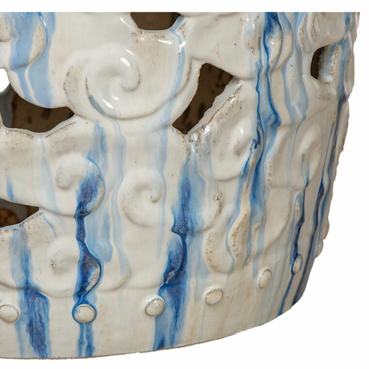 Blue and White Cloud Stool
