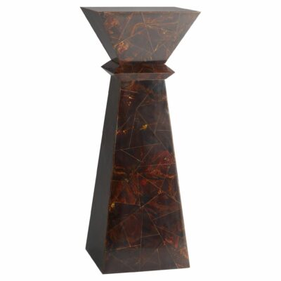 Brown Faux Horn Mosaic Side Table