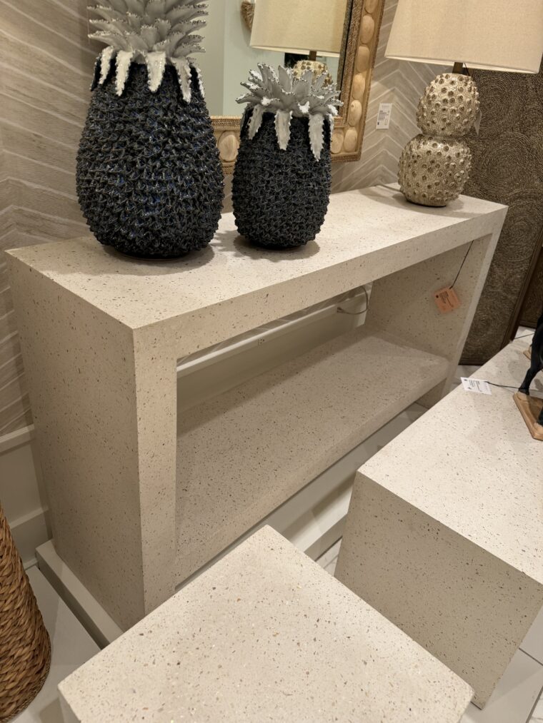 Outdoor Ivory Terrazzo Console