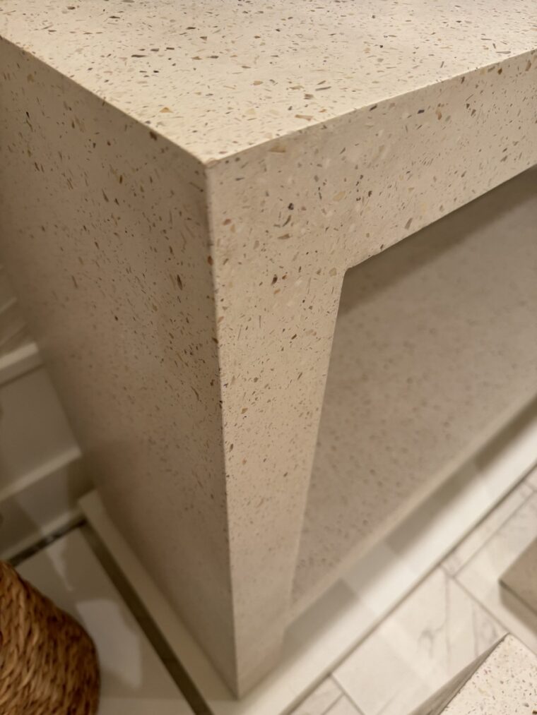 Outdoor Ivory Terrazzo Console