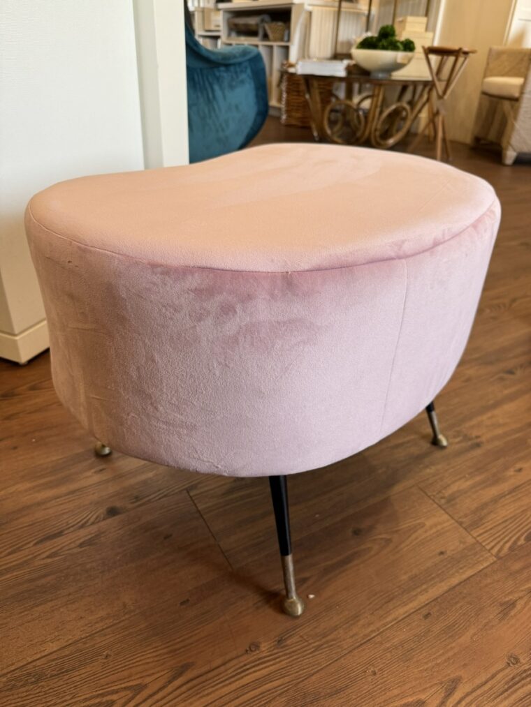 Pair of Vintage Italian Mid-Century Pink Bean Stools