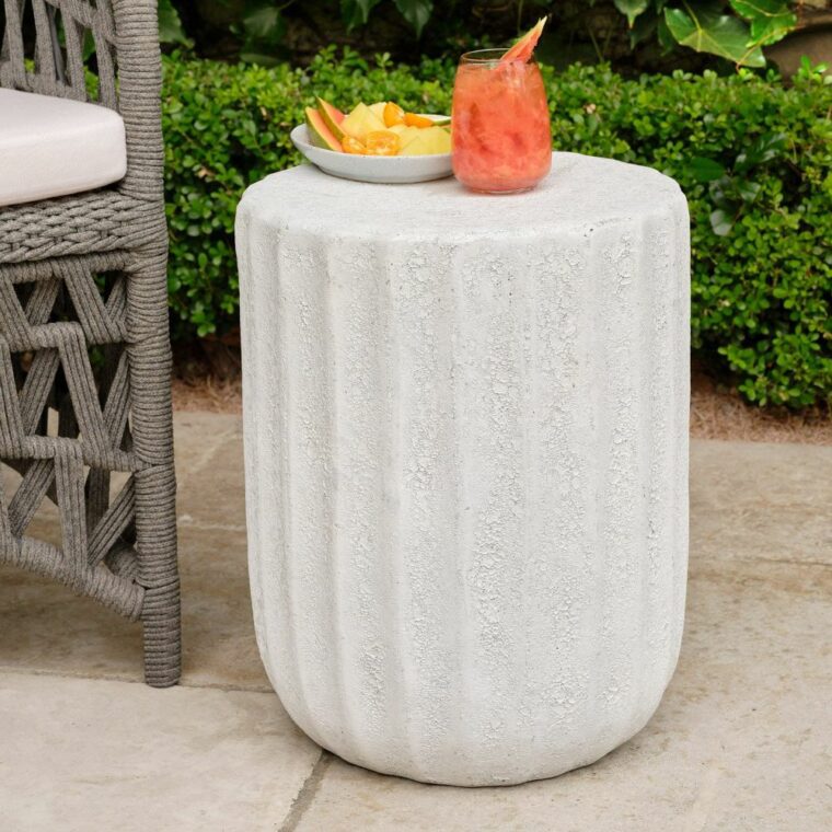 Uri Ironstone Outdoor Stool