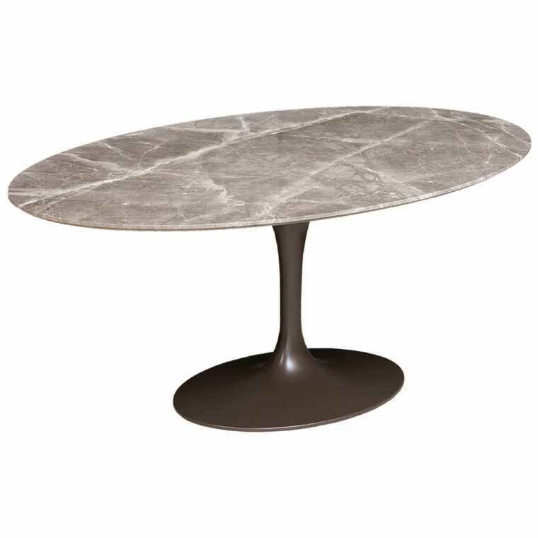 Tulipano Oval Marble Tulip Base Dining Table