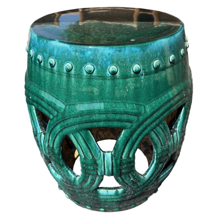 Porcelain Green Circle Garden Stool