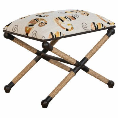 Backman X Rope Stool with Chameleon Upholstery