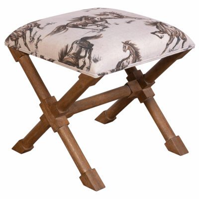 Monty Stool in Horse Fabric