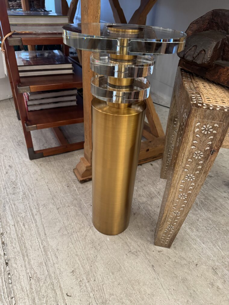 Iron and Stacked Crystal Contemporary Drinks Table - Image 9