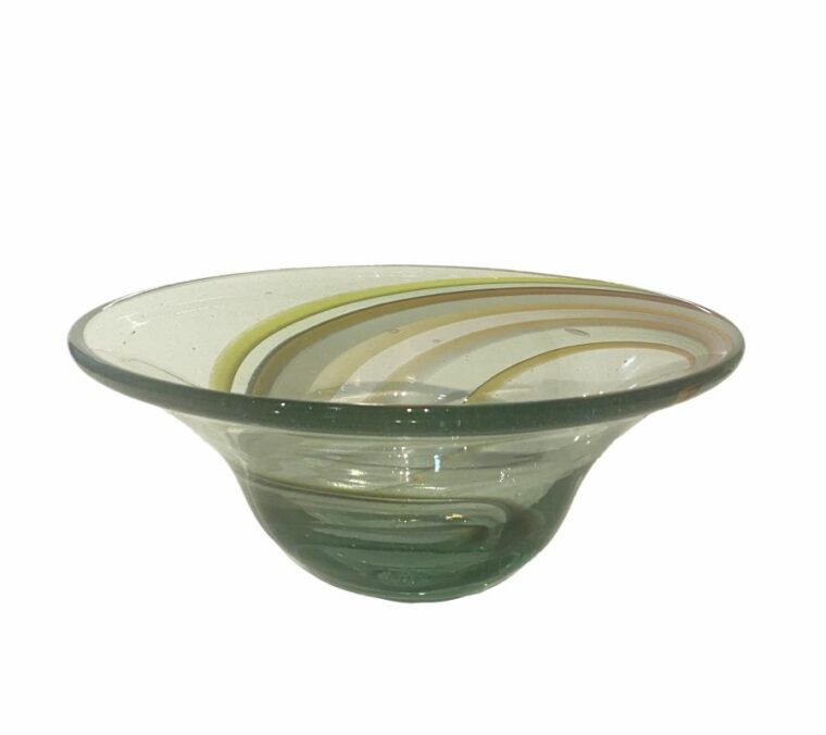 Vintage American Art Glass Swirl Bowl