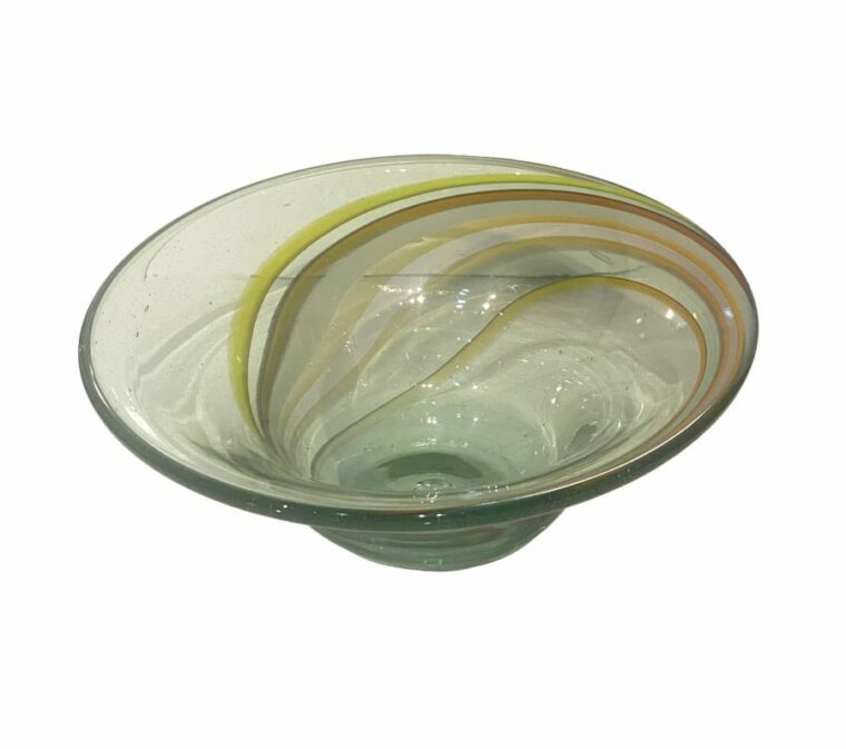 Vintage American Art Glass Swirl Bowl - Image 2