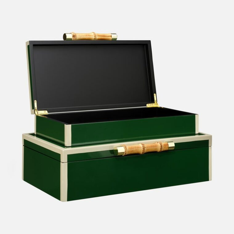 High Gloss Lacquered and Bamboo Boxes - Image 8